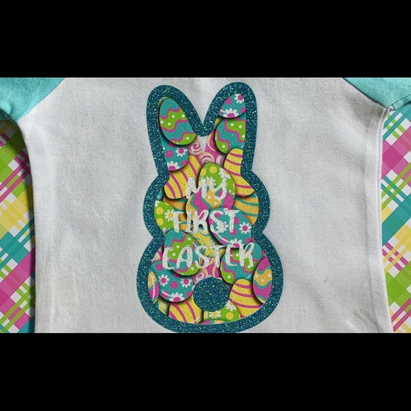 NEW My First Easter Bunny Ruffle Raglan - Picture 3 of 8